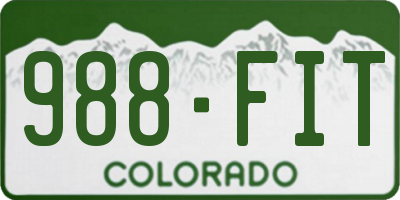 CO license plate 988FIT