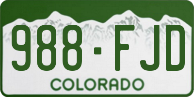CO license plate 988FJD