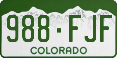 CO license plate 988FJF