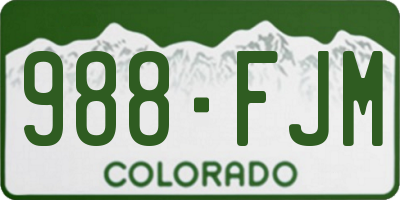 CO license plate 988FJM