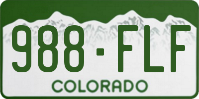 CO license plate 988FLF