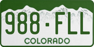 CO license plate 988FLL