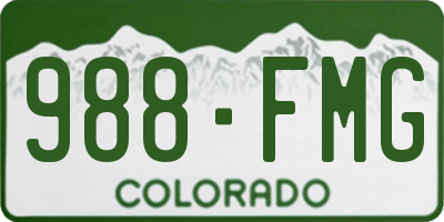 CO license plate 988FMG