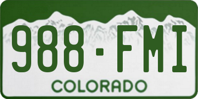 CO license plate 988FMI