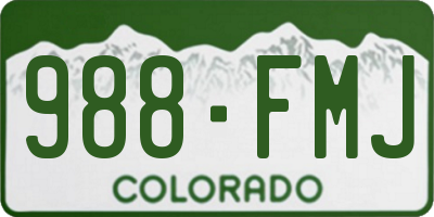 CO license plate 988FMJ
