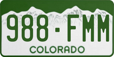 CO license plate 988FMM