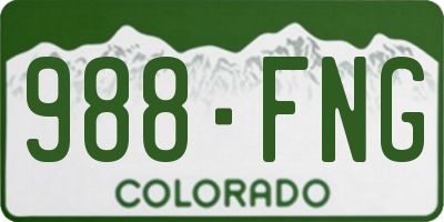 CO license plate 988FNG