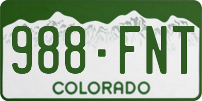 CO license plate 988FNT