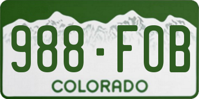 CO license plate 988FOB