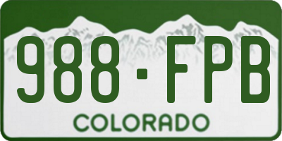 CO license plate 988FPB