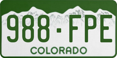 CO license plate 988FPE