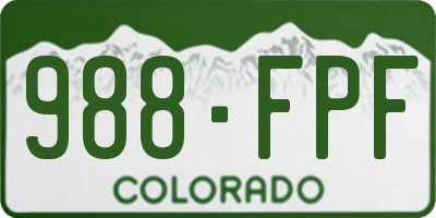 CO license plate 988FPF