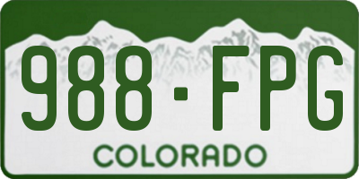 CO license plate 988FPG
