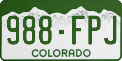 CO license plate 988FPJ