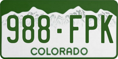 CO license plate 988FPK
