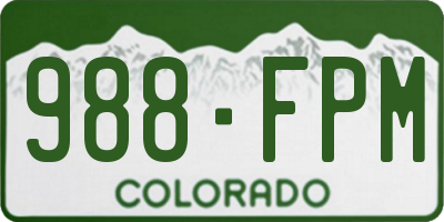 CO license plate 988FPM