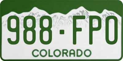 CO license plate 988FPO