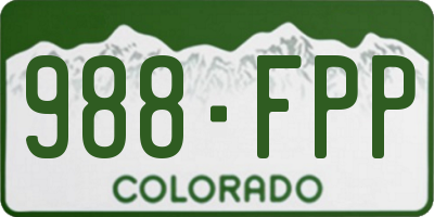 CO license plate 988FPP