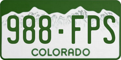 CO license plate 988FPS