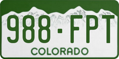CO license plate 988FPT