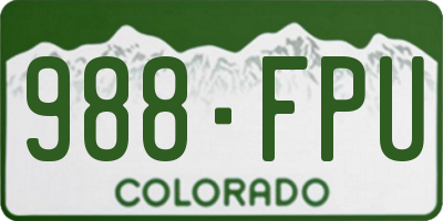 CO license plate 988FPU