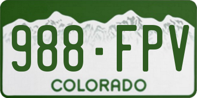 CO license plate 988FPV