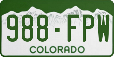 CO license plate 988FPW