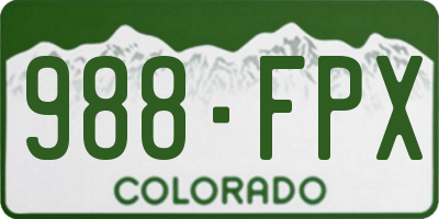 CO license plate 988FPX