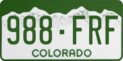 CO license plate 988FRF
