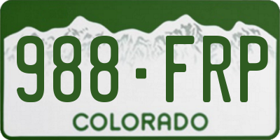 CO license plate 988FRP