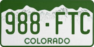 CO license plate 988FTC