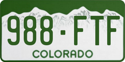 CO license plate 988FTF