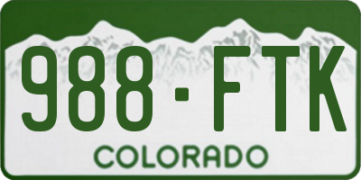 CO license plate 988FTK