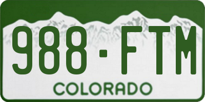 CO license plate 988FTM