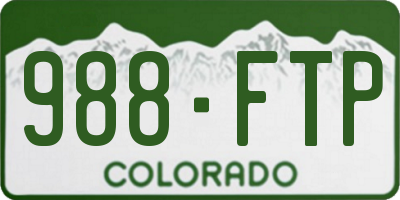 CO license plate 988FTP