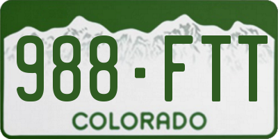 CO license plate 988FTT