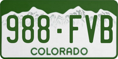 CO license plate 988FVB