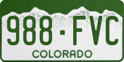 CO license plate 988FVC