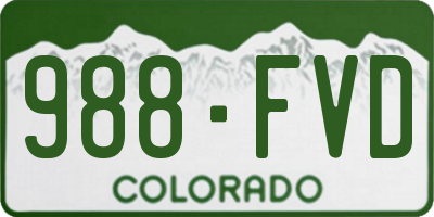 CO license plate 988FVD