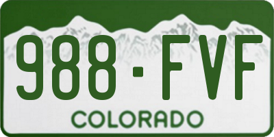 CO license plate 988FVF