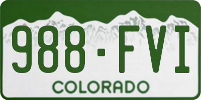 CO license plate 988FVI
