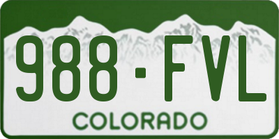 CO license plate 988FVL