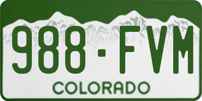 CO license plate 988FVM