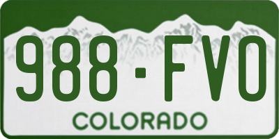 CO license plate 988FVO