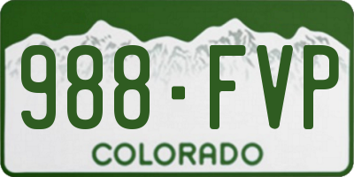 CO license plate 988FVP