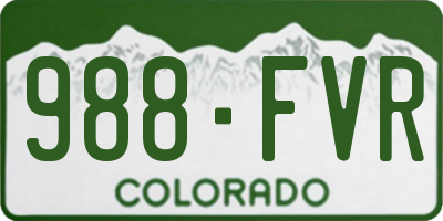 CO license plate 988FVR