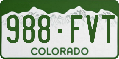 CO license plate 988FVT