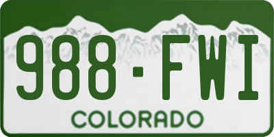 CO license plate 988FWI