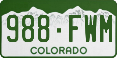 CO license plate 988FWM