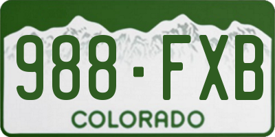 CO license plate 988FXB